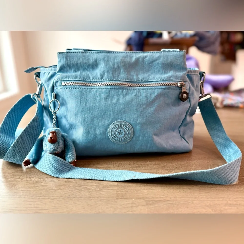 Kipling Elysian Satchel Blue Beam Shoulder Crossbody Bag - Picture 5 of 16